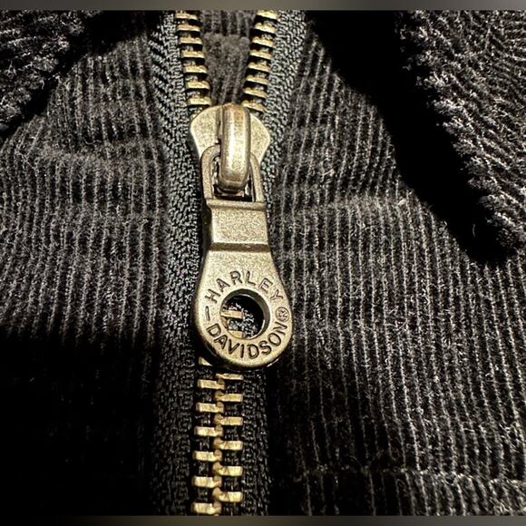 NEW Harley Davidson Women's Black Motorcycle Corduroy Trucker Riding Jacket SZ M - Picture 5 of 14